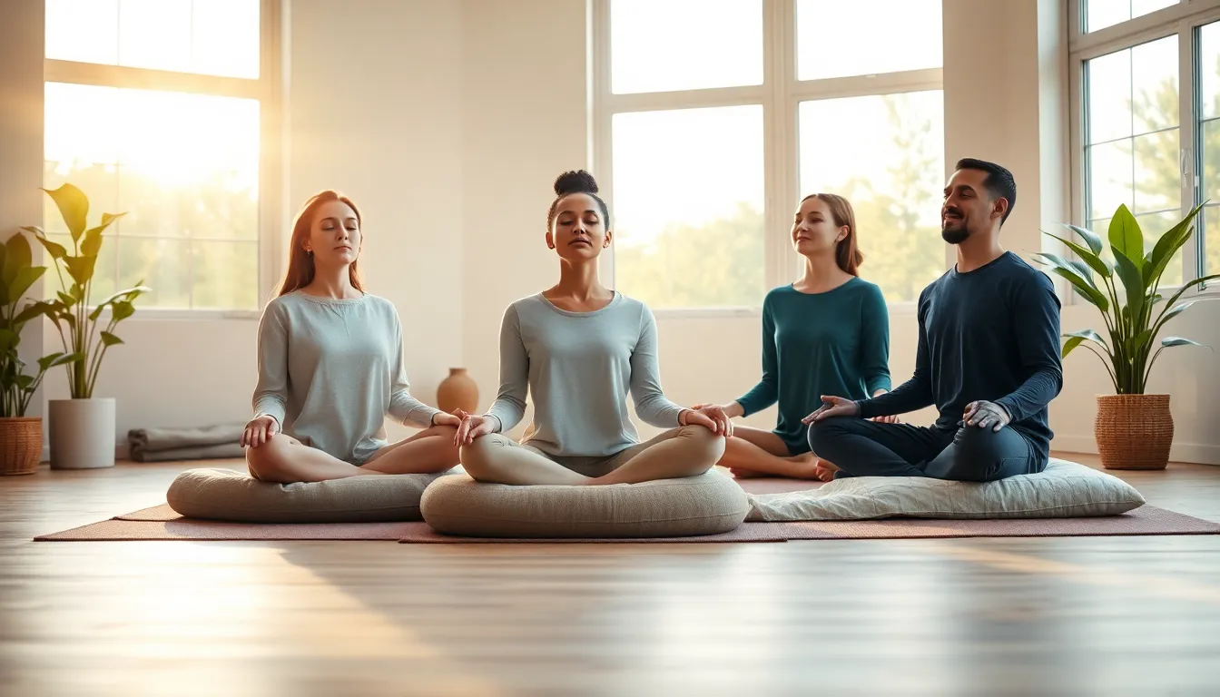 50 ejercicios mindfulness relajacion reducir estres en una sesión grupal de meditación