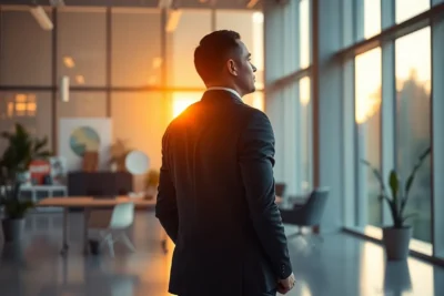 Hombre contemplando el amanecer, simbolizando los 7 habitos personas altamente exitosas
