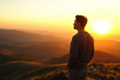 Claves para un buen desarrollo personal: transforma tu vida con éxito mientras contemplas el amanecer sobre las montañas.