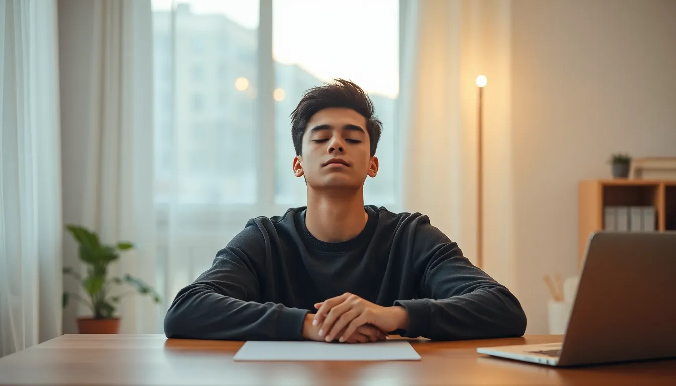 Persona concentrada trabajando en escritorio