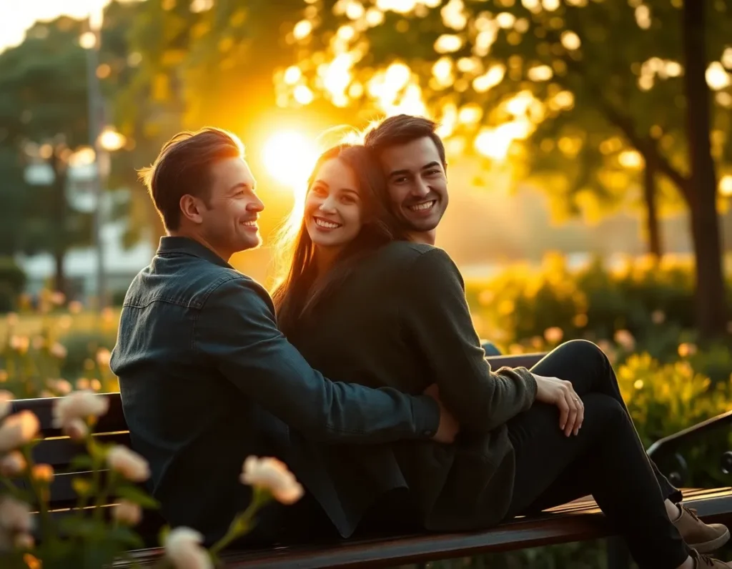 Cómo construir confianza para no tener celos y fortalecer tu relación entre amigos en un parque al atardecer