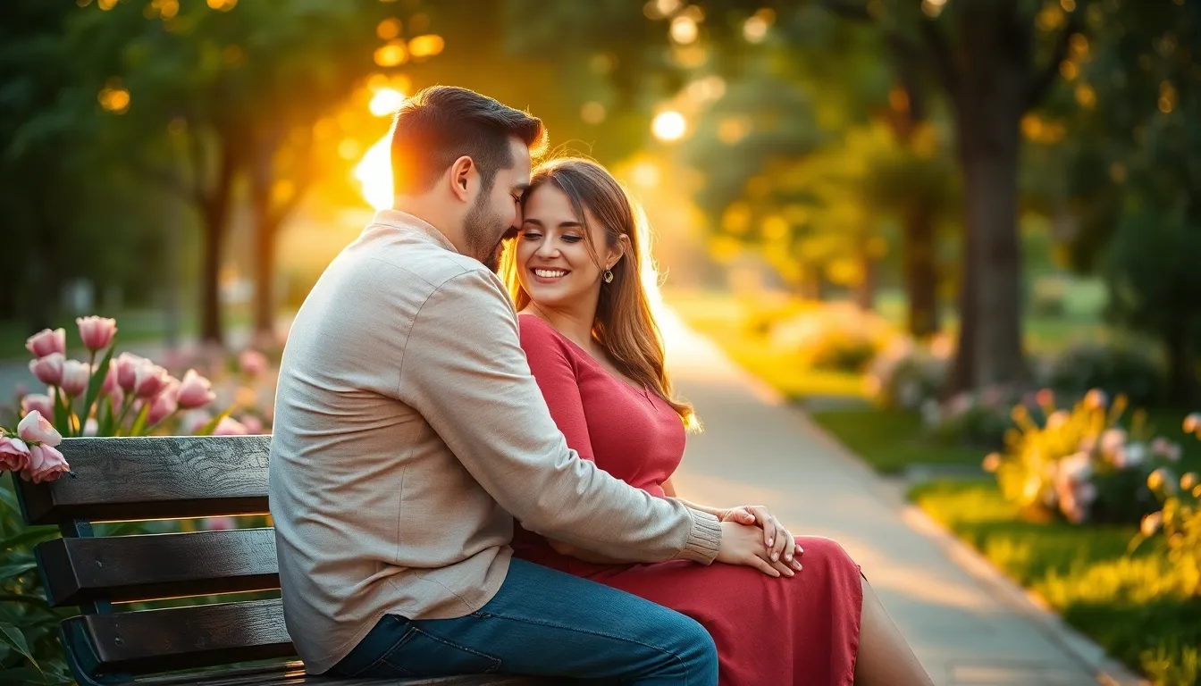 Pareja feliz abrazándose juntos