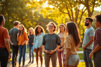 Grupo de adolescentes participando en ejercicios para aumentar autoestima