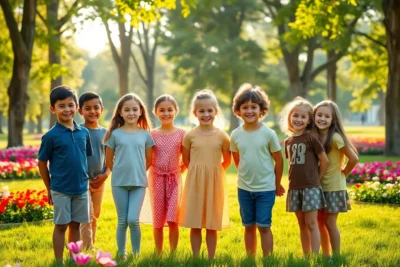 Niños felices con autoestima alta