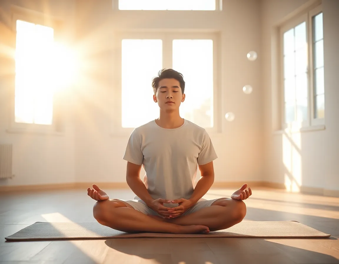 Ejercicios trabajar atención concentración con meditación en ambiente iluminado