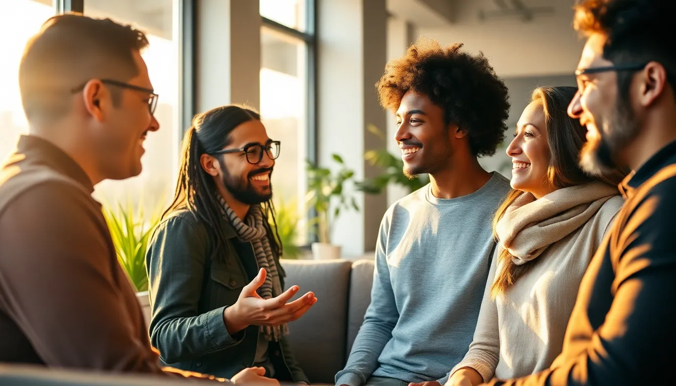 Personas conversando mostrando habilidades sociales componente inteligencia emocional.