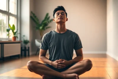 Rostro sereno con emociones controladas