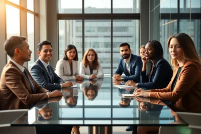 Personas en reunión mostrando inteligencia emocional elemento estratégico empresa.
