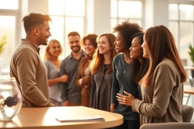 Grupo de personas desarrollando inteligencias multiples e inteligencia emocional mediante el aprendizaje social y habilidades sociales