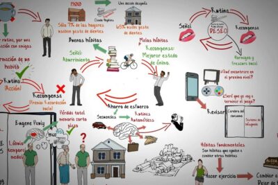 Cómo es una persona con buenos hábitos representada en una infografía ilustrativa.