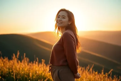 Mujer sonriente mejorando autoestima 5 pasos amanecer