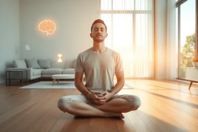Persona meditando en ambiente tranquilo