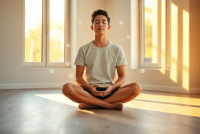 Persona meditando como parte de pasos desarrollo inteligencia emocional