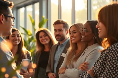 Personas discutiendo un plan estratégico de inteligencia emocional para el bienestar socioemocional