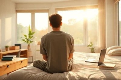 Estudiante organizando su mañana