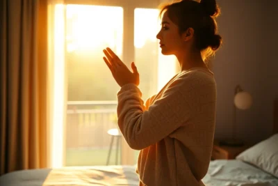 Persona disfrutando de su Rutina matutina a las 6 de la mañana para transformar tu día