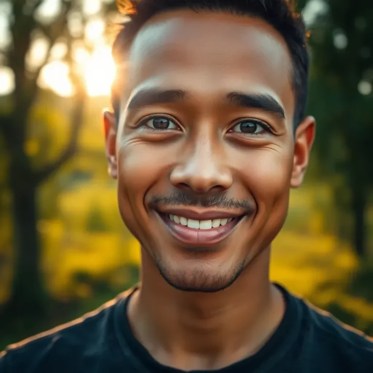 Son habilidades inteligencia emocional en persona sonriente al aire libre.