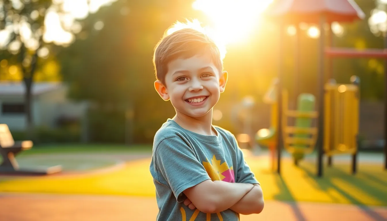 Niño feliz con confianza