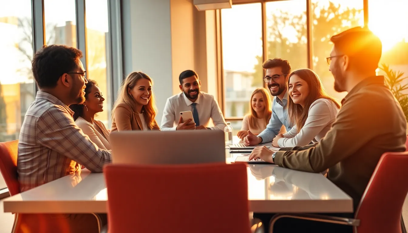 Equipo empresarial motivado y productivo